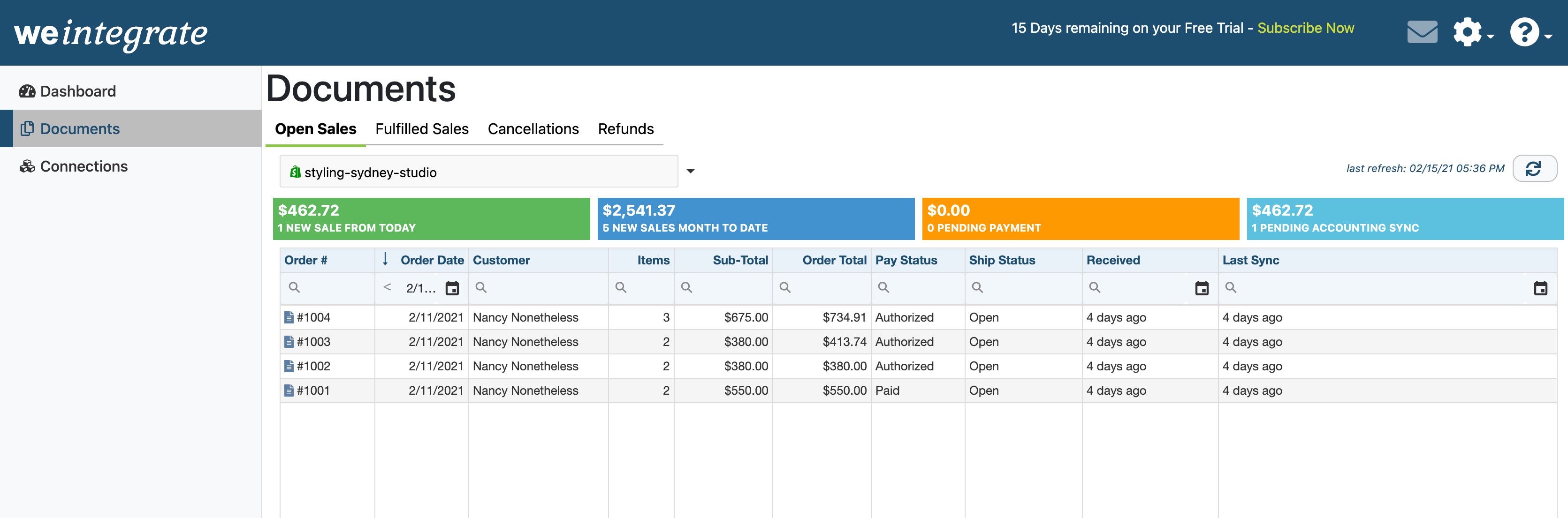 screenshot of We Integrate